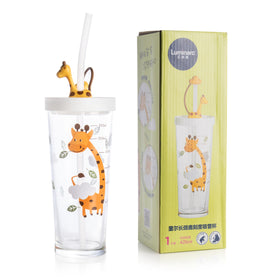 Luminarc Giraffe Tumbler glass with Straw
