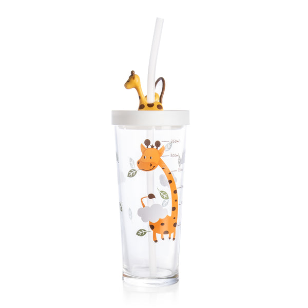 Luminarc Giraffe Tumbler glass with Straw