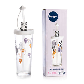 Luminarc Panda Tumbler glass with Straw