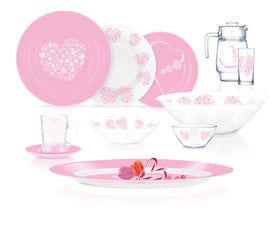 Luminarc Jolie Coeur Pink 52P Dinner Set