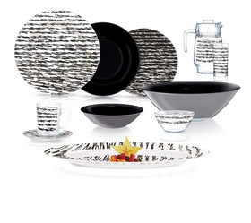 Luminarc Trobosh White & Black 52P Dinner Set