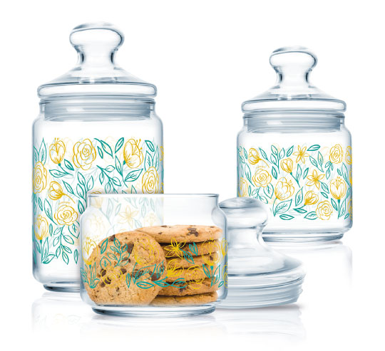 Luminarc 3PCS-ROSE-GALA-POT-JAR-SET