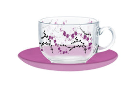Luminarc 12 pieces Kashima Purple Cup and Saucer - 22cl