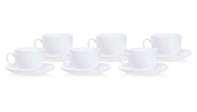 Luminarc 12 pieces Essence White Cup and Saucer - 22cl