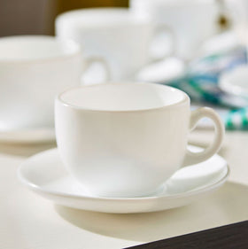 Luminarc 12 pieces Essence White Cup and Saucer - 22cl