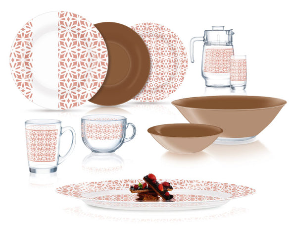 Luminarc-Catalina-Brown-46pcs-Dinnerset