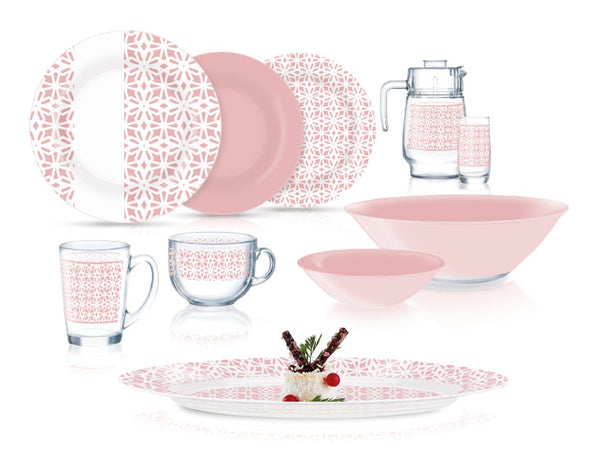 Luminarc-Catalina-Pink-46pcs-Dinnerset