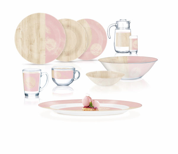 Luminarc Nordid Hevea Pink 46pcs Dinnerset
