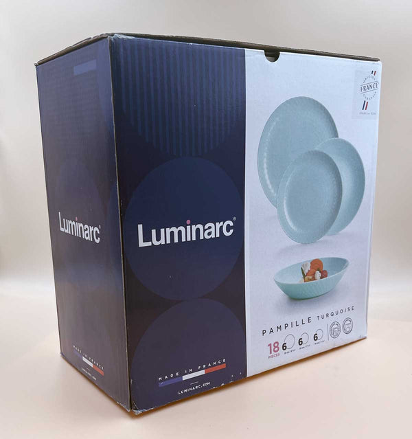 Luminarc 18pcs Pampille Turquoise Dinnerware set