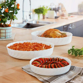 Luminarc 3pcs Smart Cuisine Trianon Oval Baking & Serving Dish Set