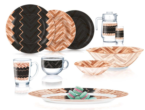 Luminarc Woodie Black 46pcs Dinner Set