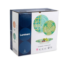 Luminarc 18Pcs Alondra Turquoise Crockery Dinner Set