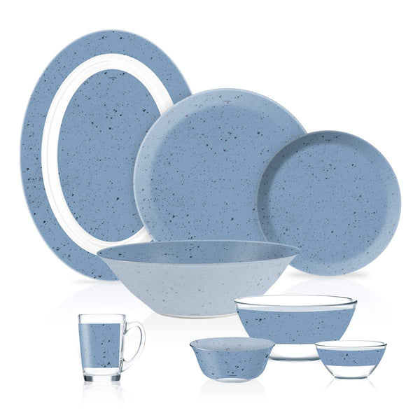 Luminarc 33pcs Ingmar Blue Crockery Dinnerset