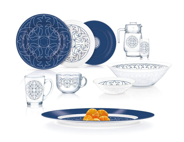 Luminarc Beje Blue and White 46pcs Dinnerset