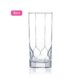 Luminarc 6pcs Plain Octime Diamond Highball Water & Juices Glass Set