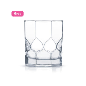 Luminarc 6pcs Plain Octime Diamond Lowball Water & Juices Glass Set