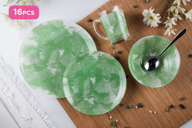 Luminarc 16pcs Decorative Simply Klos Green Dinnerset